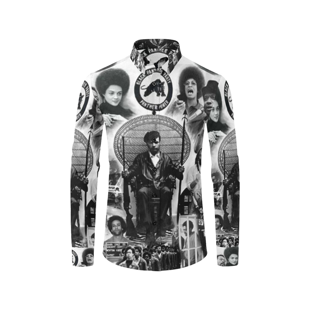 BLACK PANTHER PARTY Men's All Over Print Casual Dress Shirt