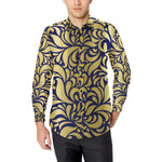 GORGEOUS BLUE Men's All Over Print Casual Dress Shirt