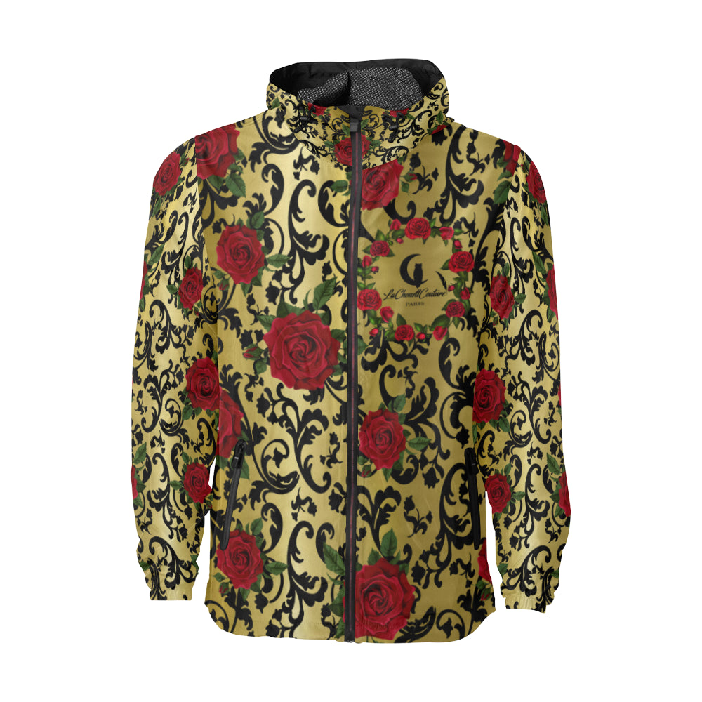 RED ROSES GOLD Unisex All Over Print Windbreaker