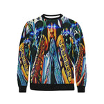 BLUEDROID Men's Rib Cuff Crew Neck Sweatshirt