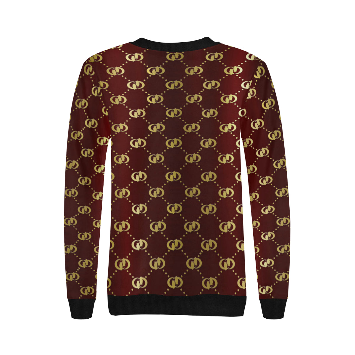 EXCELLENCE BRDXGLD Women's Rib Cuff Crew Neck Sweatshirt (Model H34)