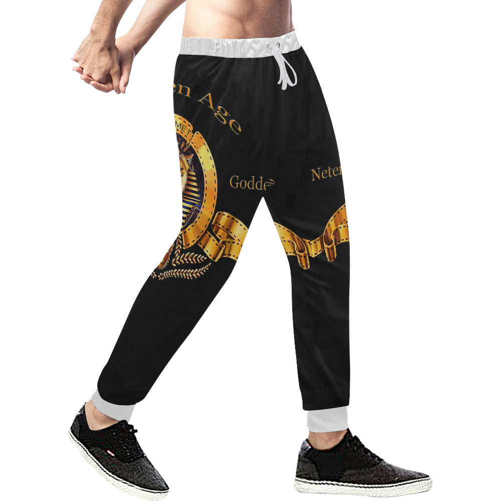 SEKHMET GODDESS BLCWHT Men's All Over Print Sweatpants (Model L11)