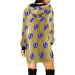 GOODIE GBLU All Over Print Hoodie Mini Dress