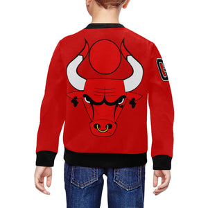 HATHOR BULLS RED All Over Print Crewneck Sweatshirt for Kids