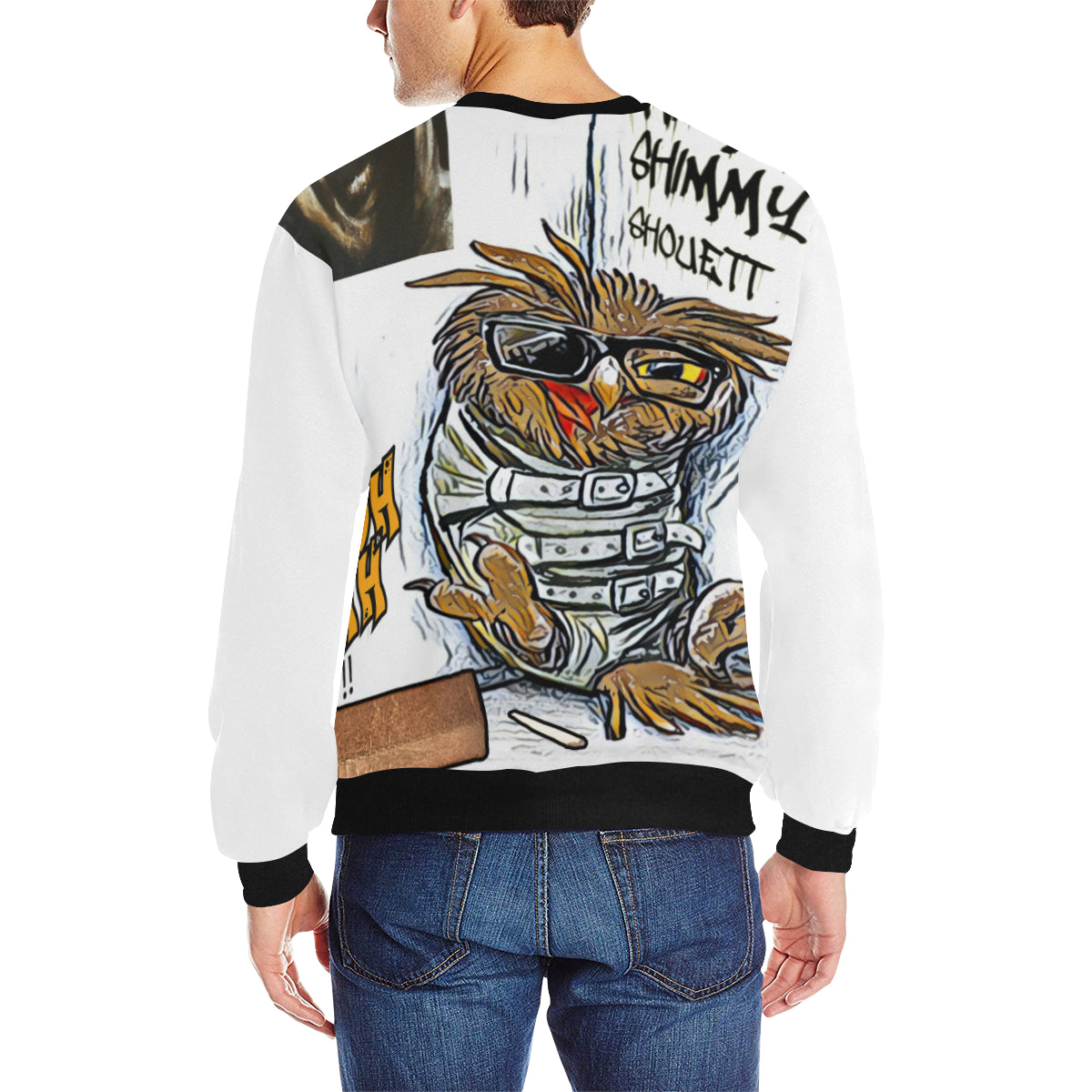 SHIMMY SHIMMY YA Men's Rib Cuff Crew Neck Sweatshirt