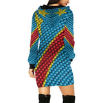 REP OF CONGO FLAG All Over Print Hoodie Mini Dress (Model H27)