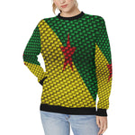 YANA FLAG Women's Rib Cuff Crew Neck Sweatshirt (Model H34)