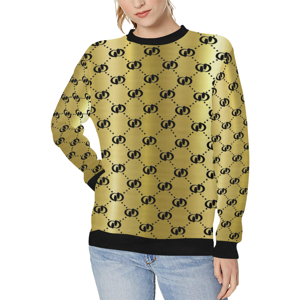 EXCELLENCE GLDBLCC Women's Rib Cuff Crew Neck Sweatshirt (Model H34)