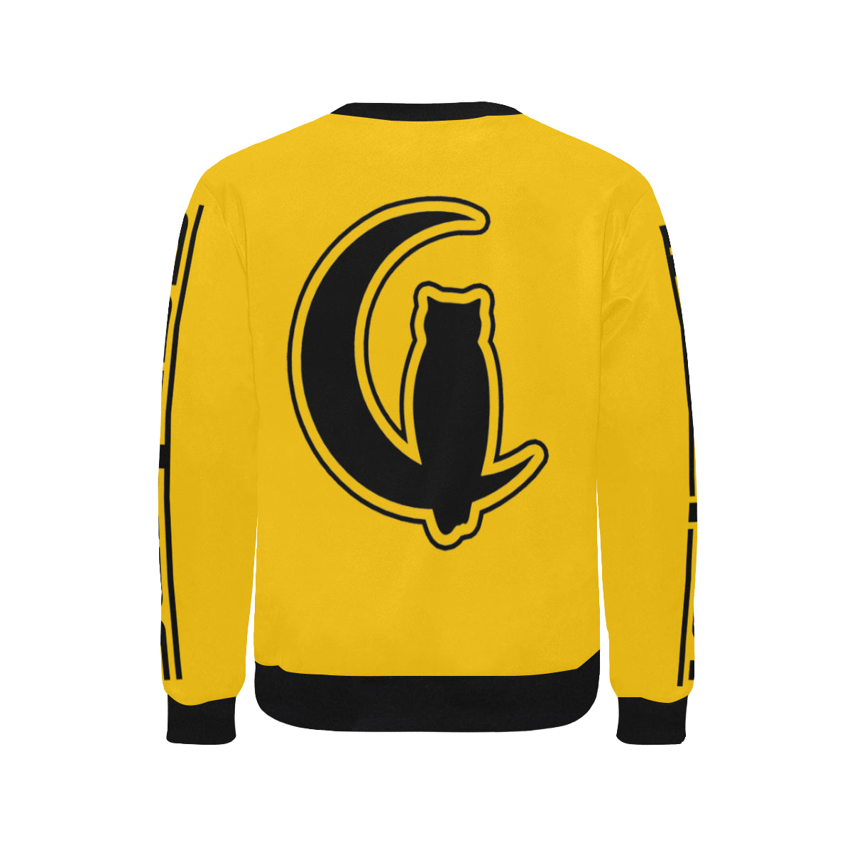 BLACC BORDER YELLOW Men's Rib Cuff Crew Neck Sweatshirt