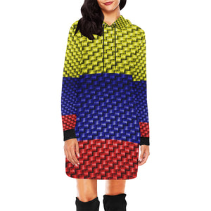 COLOMBIE FLAG All Over Print Hoodie Mini Dress