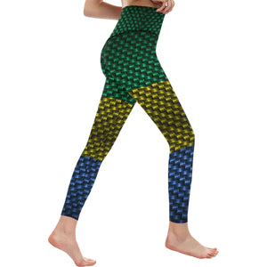 GABON FLAG All Over Print High-Waisted Leggings