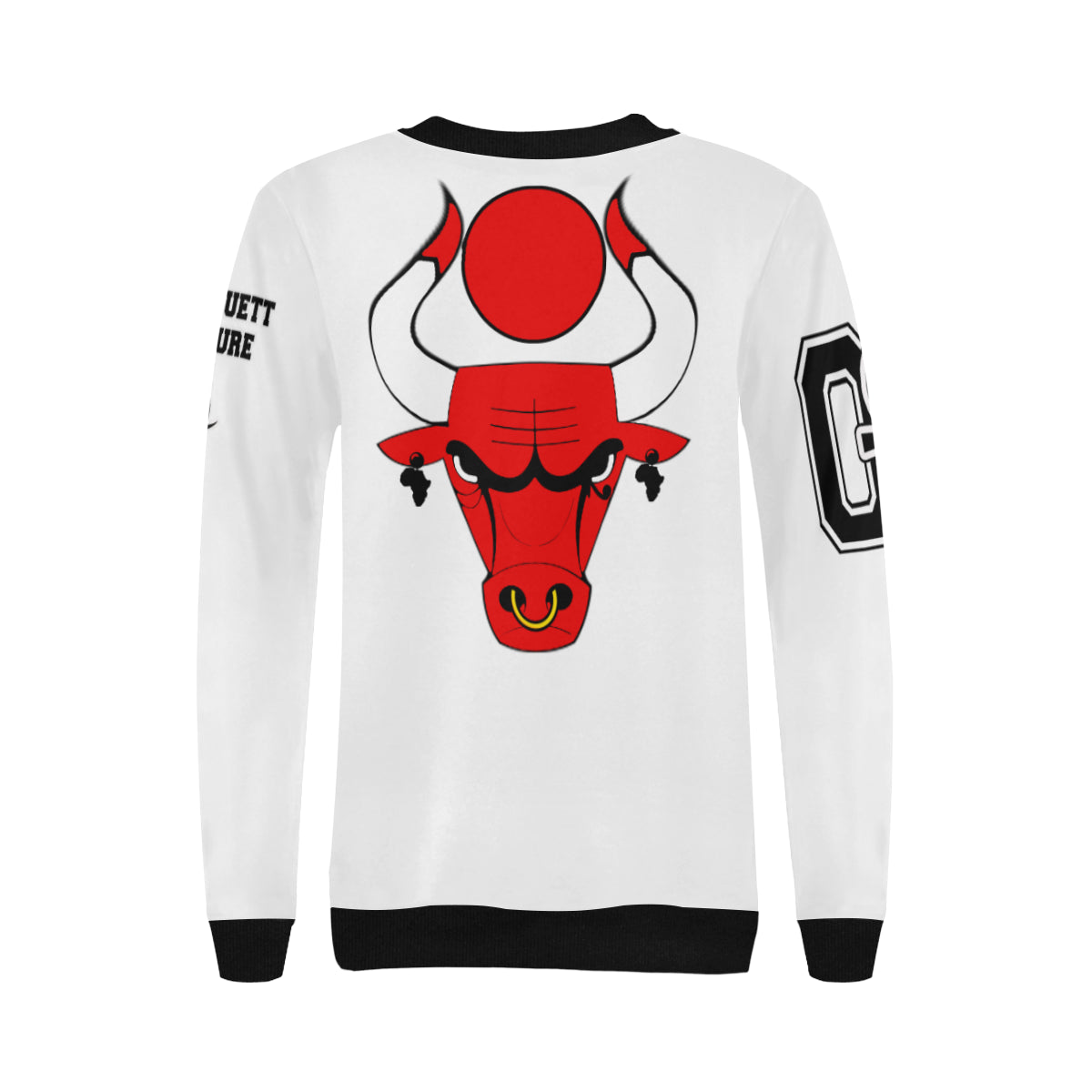 HATHOR BULLS Women's Rib Cuff Crew Neck Sweatshirt (Model H34)