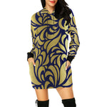 GORGIOUS LEAF BLGLD All Over Print Hoodie Mini Dress