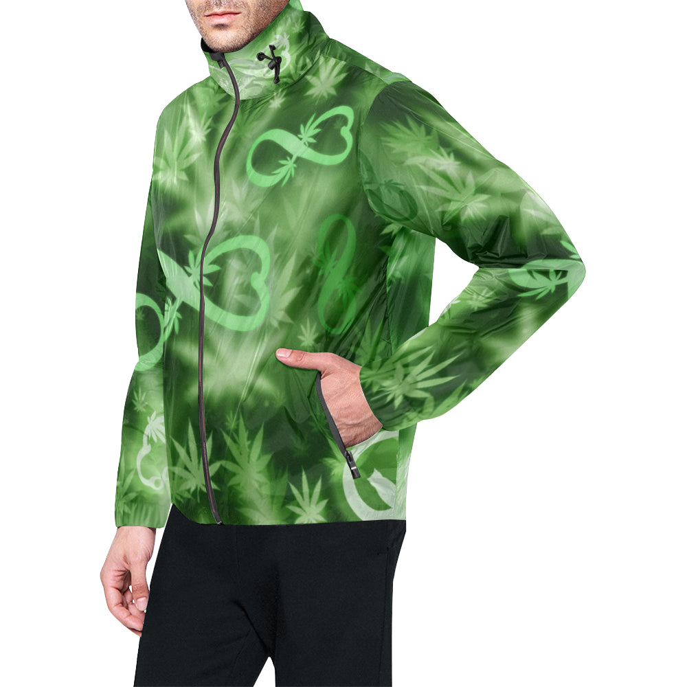 INFINITY GREEN COSMOS All Over Print Windbreaker for Unisex