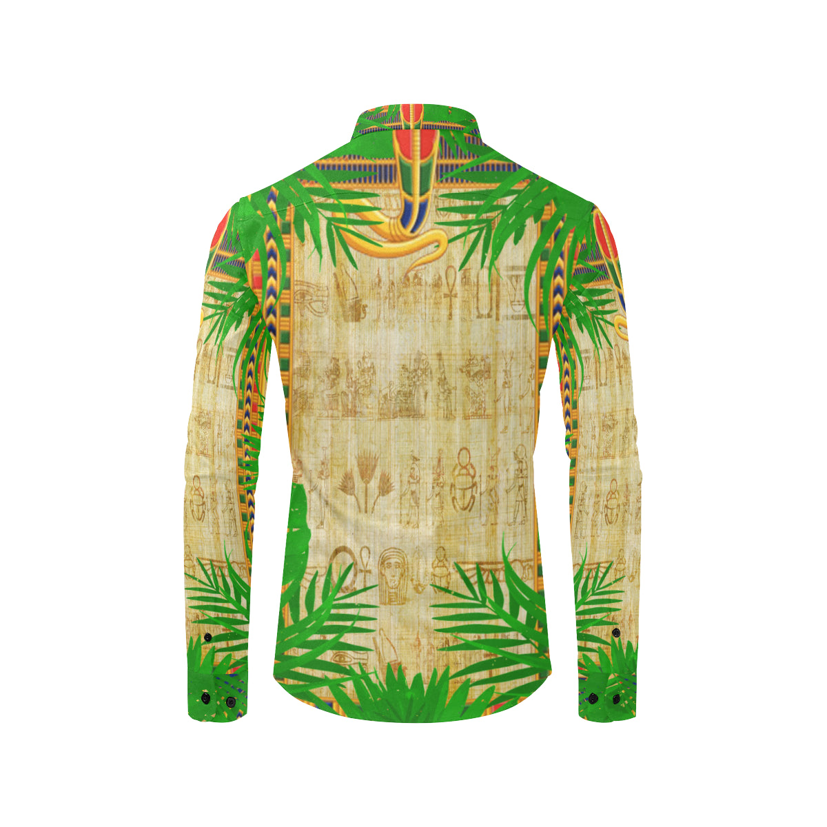 TROPICAL NILE VALEY Men's All Over Print Casual Dress Shirt