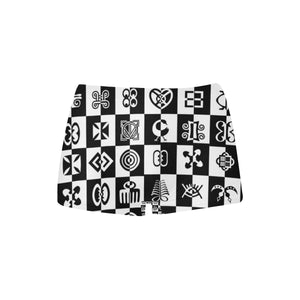 Adinkra B & W Women's All Over Print Boyshort Panties