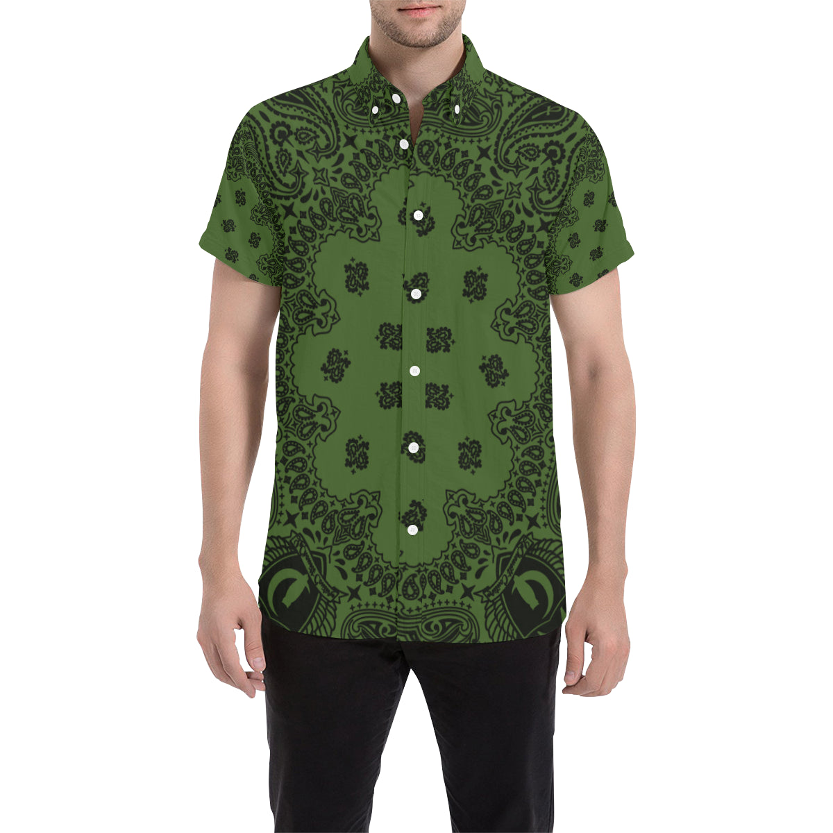 BANDANA KAKI Men's All Over Print Short Sleeve Shirt