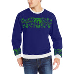 SUPER DANK BLUE Men's Rib Cuff Crew Neck Sweatshirt