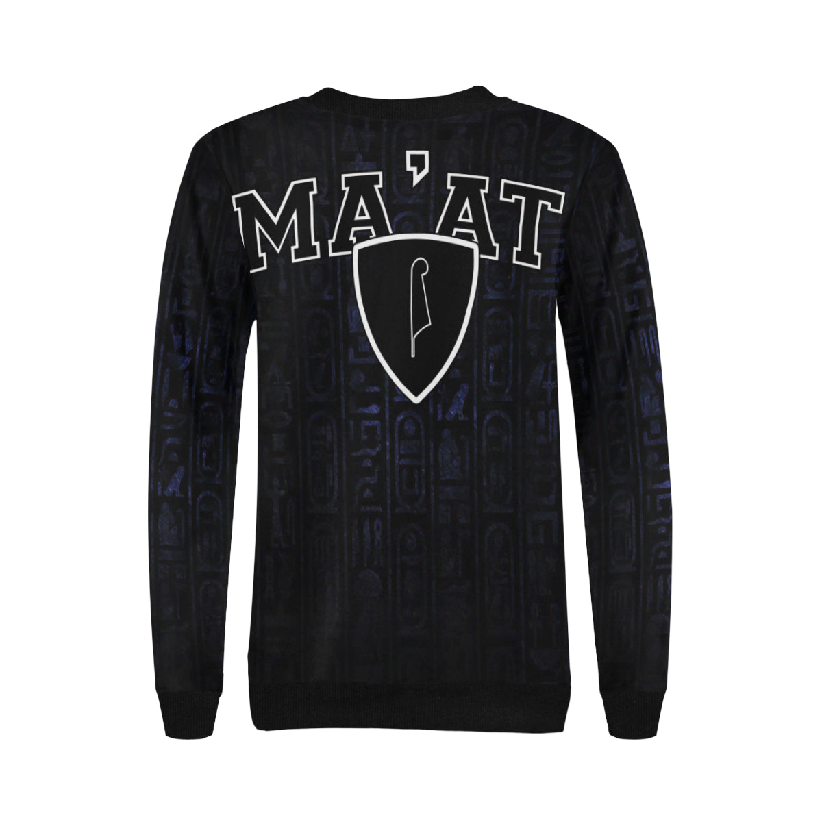 MA'AT Women's Rib Cuff Crew Neck Sweatshirt (Model H34)