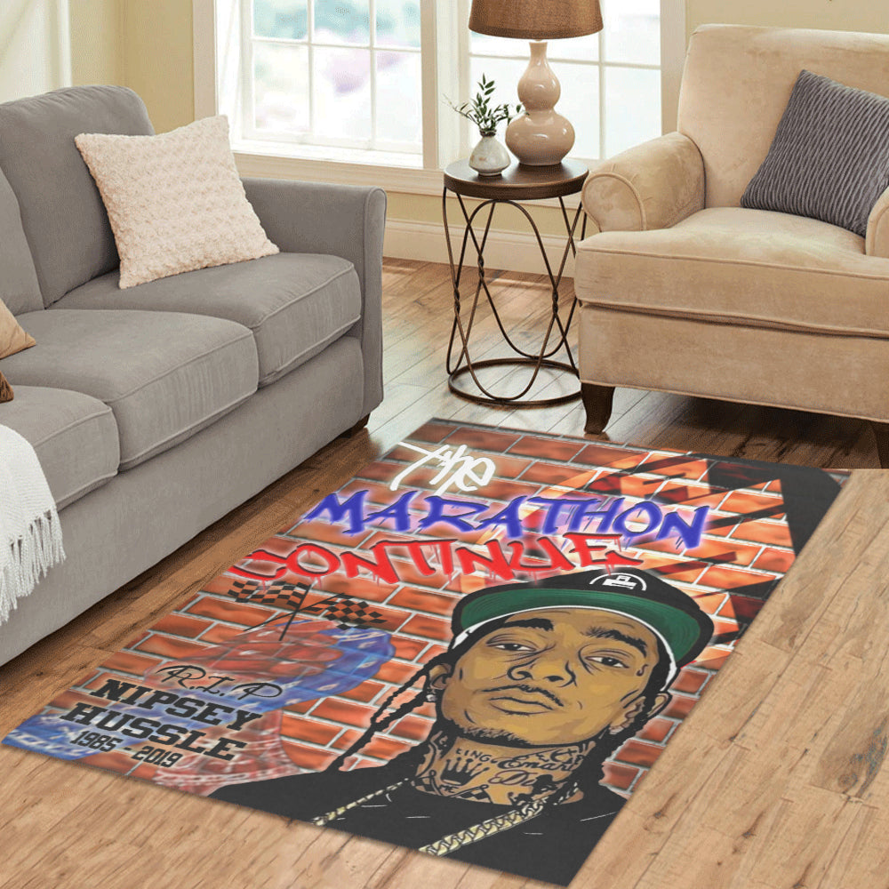 NIPSEY MARATHON CONTINUE Area Rug 5'3''x4'