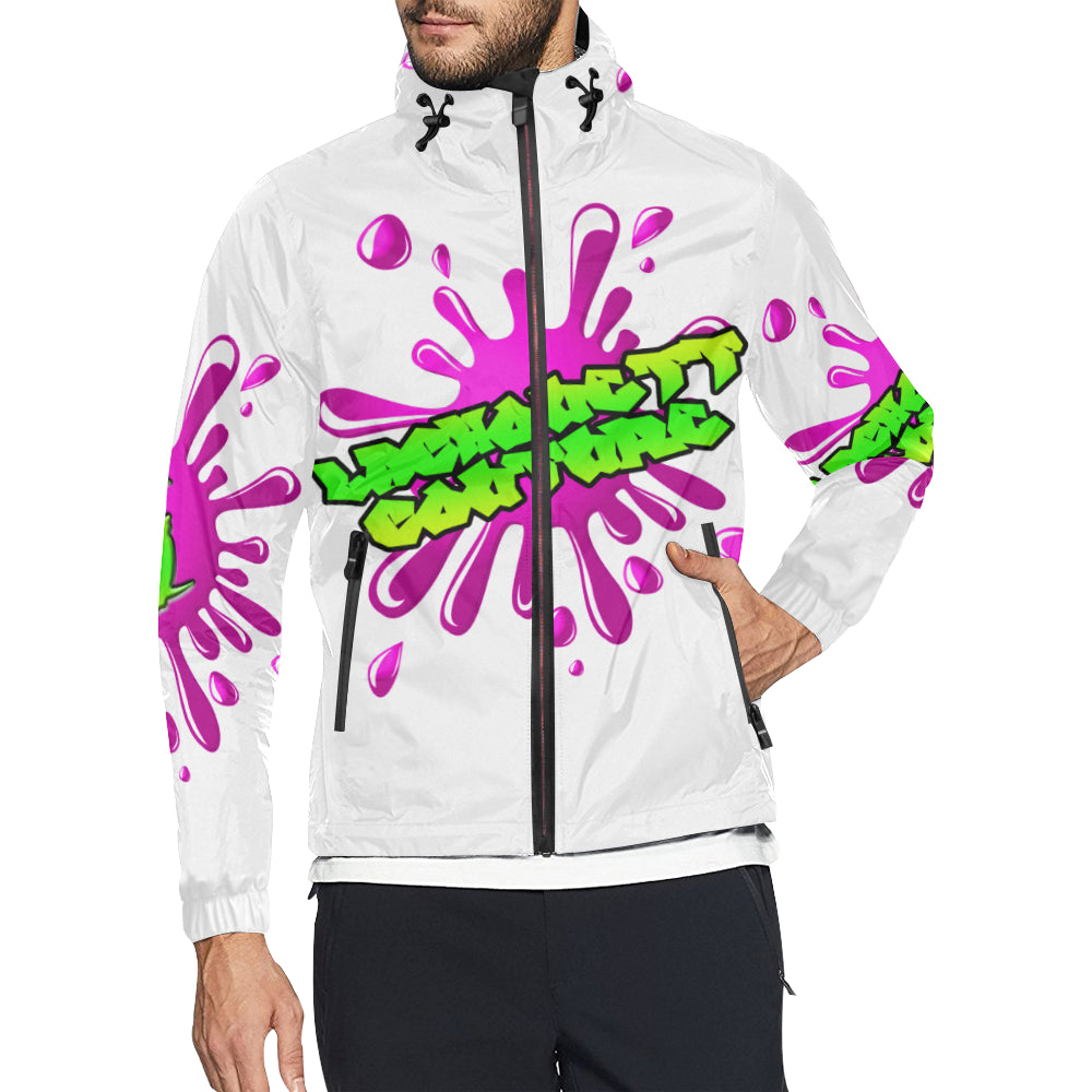 SPLASH OUT WHT All Over Print Windbreaker for Unisex