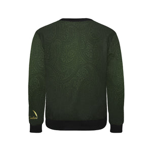 LUXURY GANG KAKI Men's Rib Cuff Crew Neck Sweatshirt