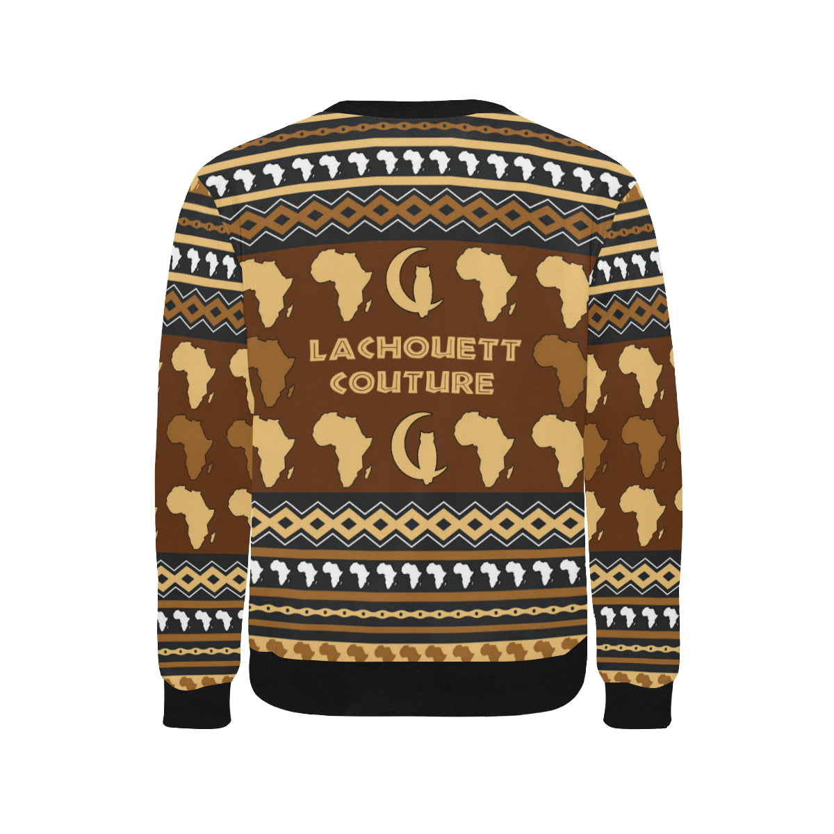 AFRIKA ORNEMENT Men's Rib Cuff Crew Neck Sweatshirt