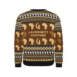 AFRIKA ORNEMENT Men's Rib Cuff Crew Neck Sweatshirt