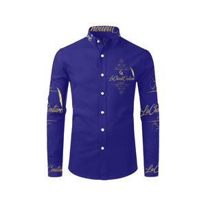 LCC PARIS NAVY Men's All Over Print Casual Dress Shirt (Model T61)