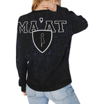 MA'AT Women's Rib Cuff Crew Neck Sweatshirt (Model H34)