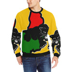 BLACC PANTHER YLW Men's Rib Cuff Crew Neck Sweatshirt