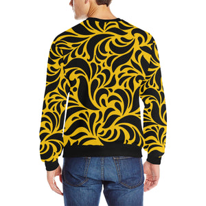 GORGIOUS YLW LEAF Men's Rib Cuff Crew Neck Sweatshirt
