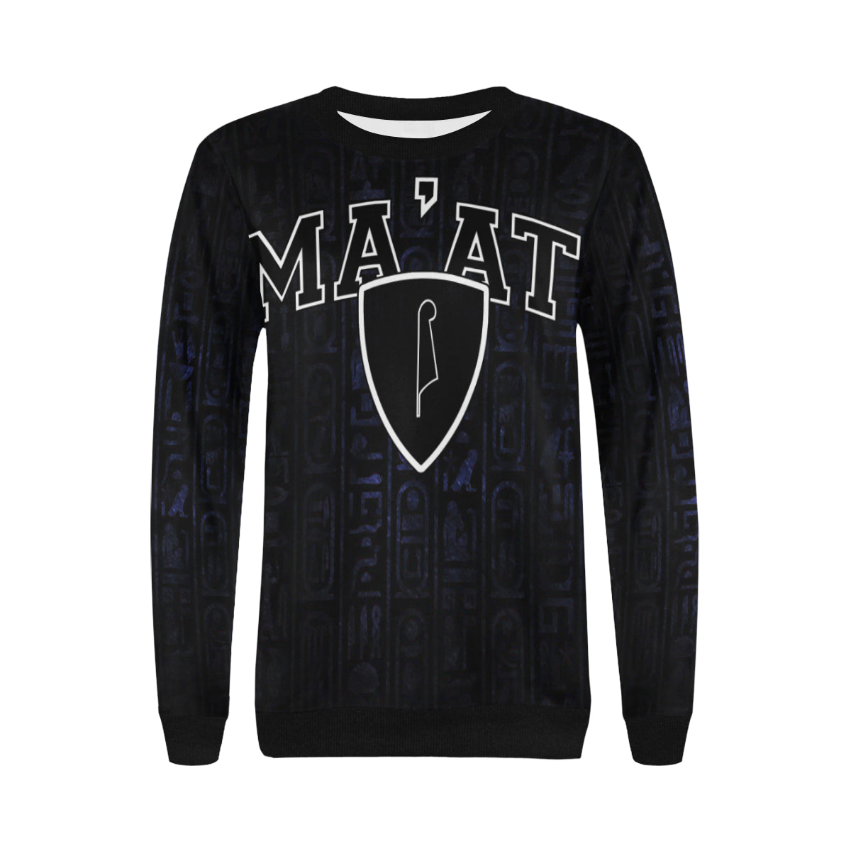 MA'AT Women's Rib Cuff Crew Neck Sweatshirt (Model H34)