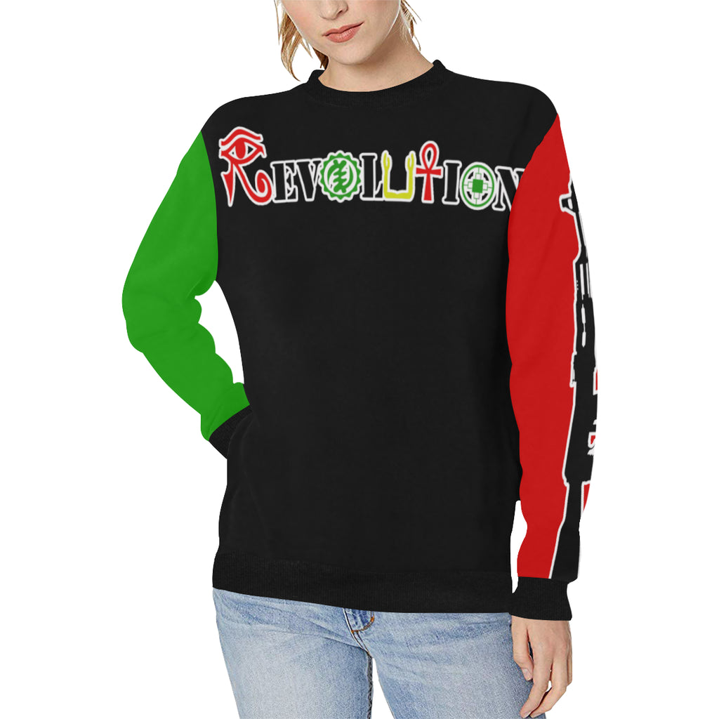 REVOLUTION RBG Women's Rib Cuff Crew Neck Sweatshirt (Model H34)