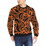 GORGIOUS ORNG LEAF Men's Rib Cuff Crew Neck Sweatshirt