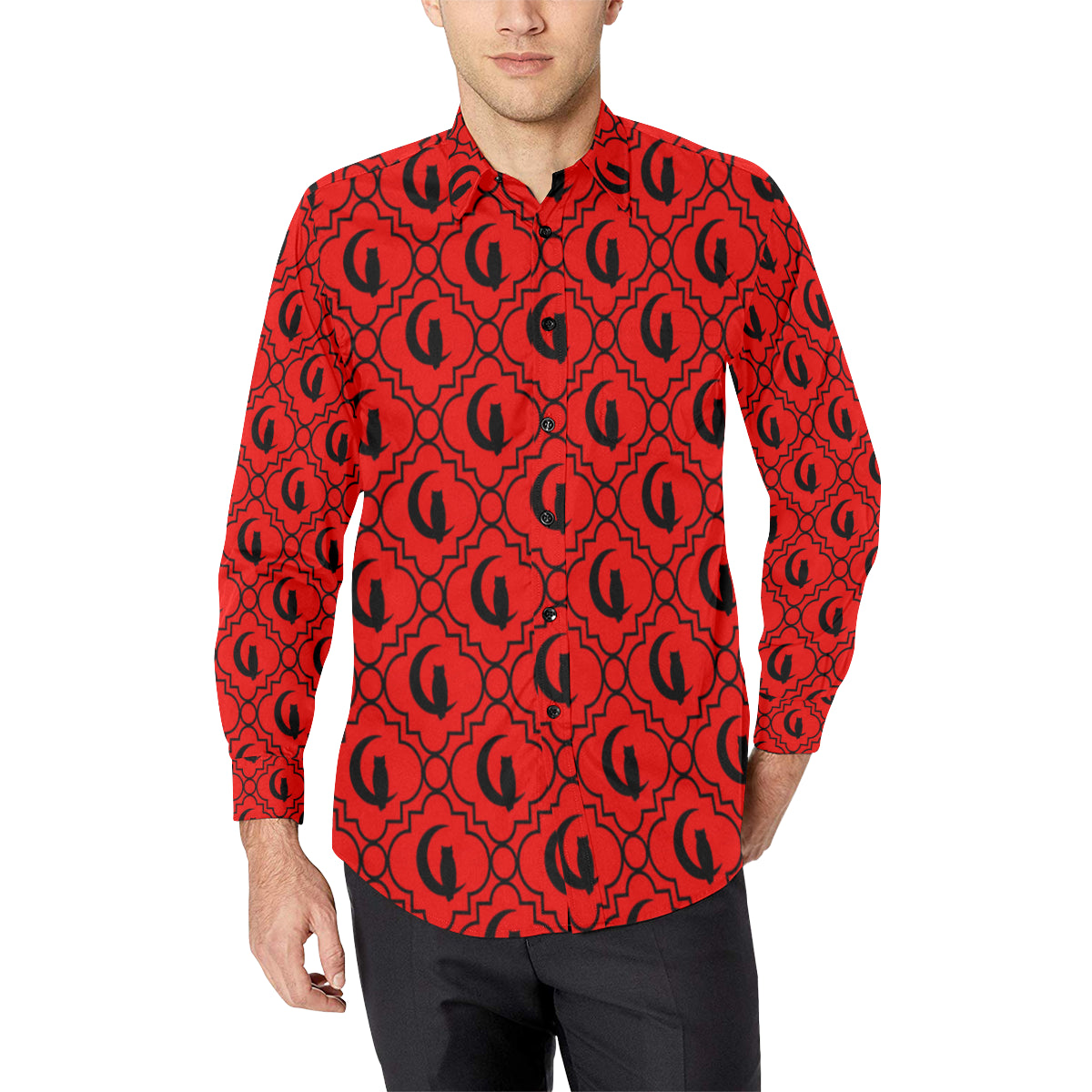 ELEGANCE RBLCC Men's All Over Print Casual Dress Shirt (Model T61)