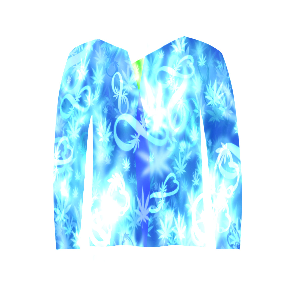 INFINITY GREEN COSMOS Women's Rib Cuff Crew Neck Sweatshirt (Model H34)