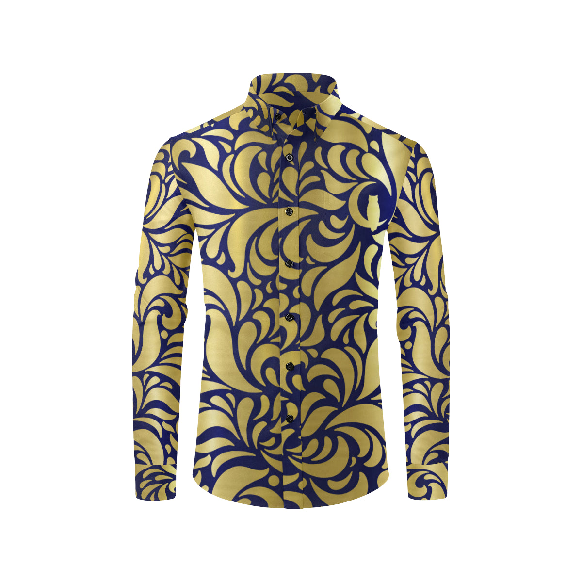 GORGEOUS BLUE Men's All Over Print Casual Dress Shirt