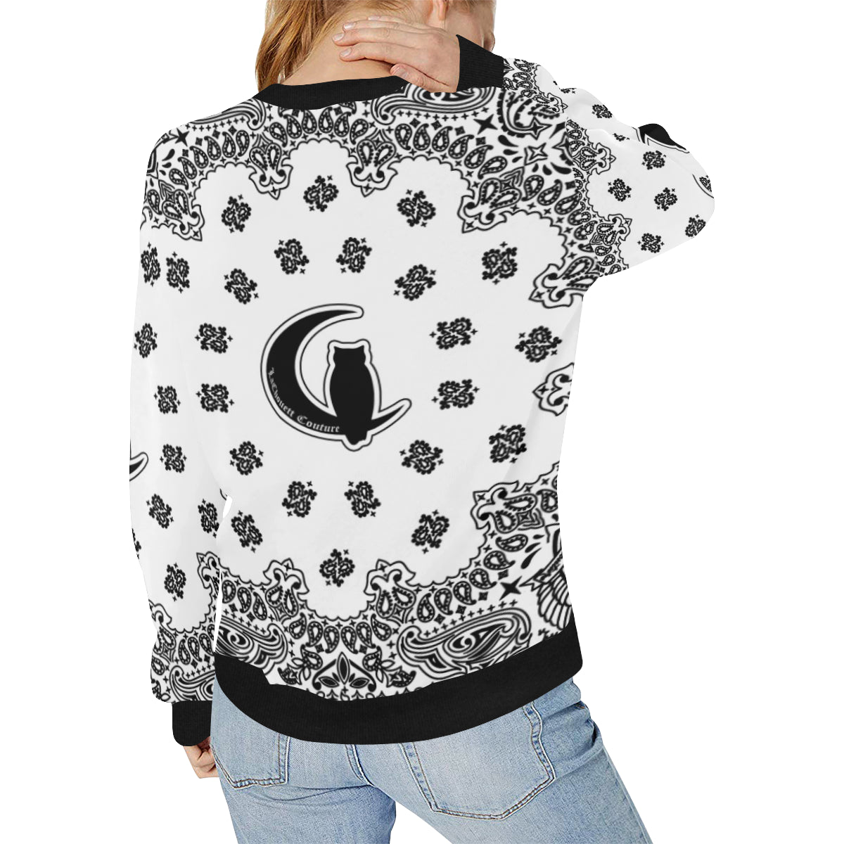 BANDANA WHITY Women's Rib Cuff Crew Neck Sweatshirt