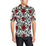 RED ROSES Men's All Over Print Polo Shirt