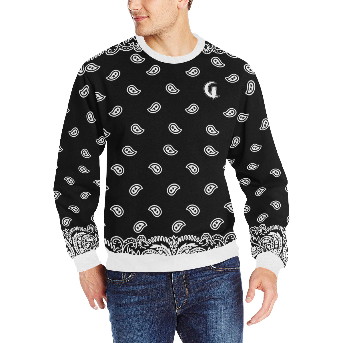 BANDANA FULLY Men's Rib Cuff Crew Neck Sweatshirt