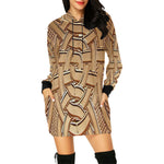 TEMBE ART WOOD All Over Print Hoodie Mini Dress