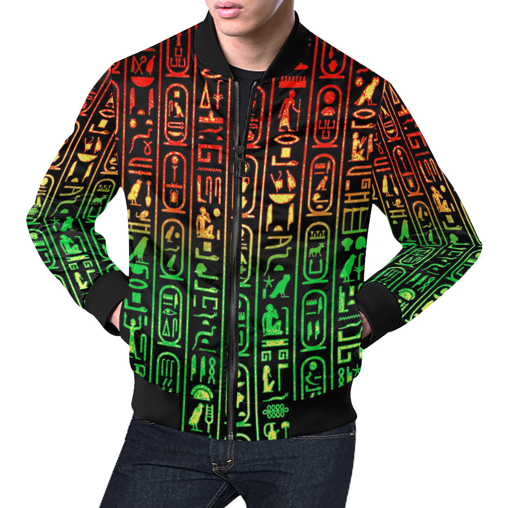 RASTA GLYPH All Over Print Bomber Jacket for Men