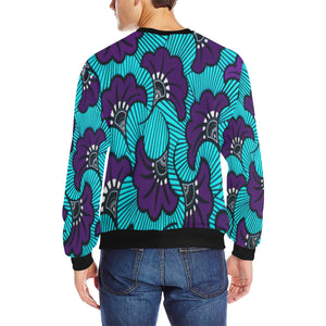 AFRIKA FLOWER Men's Rib Cuff Crew Neck Sweatshirt