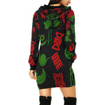 KMT WORLD All Over Print Hoodie Mini Dress