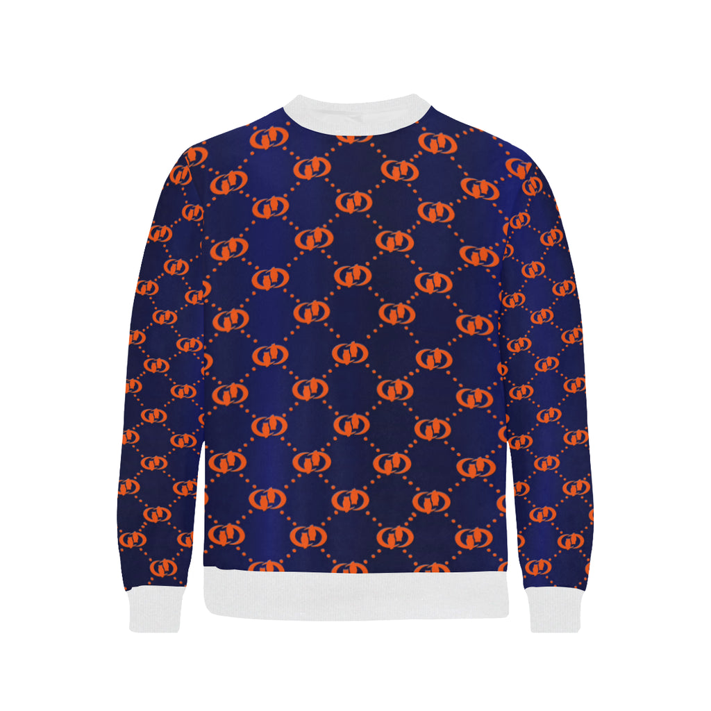 EXCELLENCE ORNGE Men's Rib Cuff Crew Neck Sweatshirt