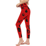 DRILLIN RED All Over Print High-Waisted Leggings