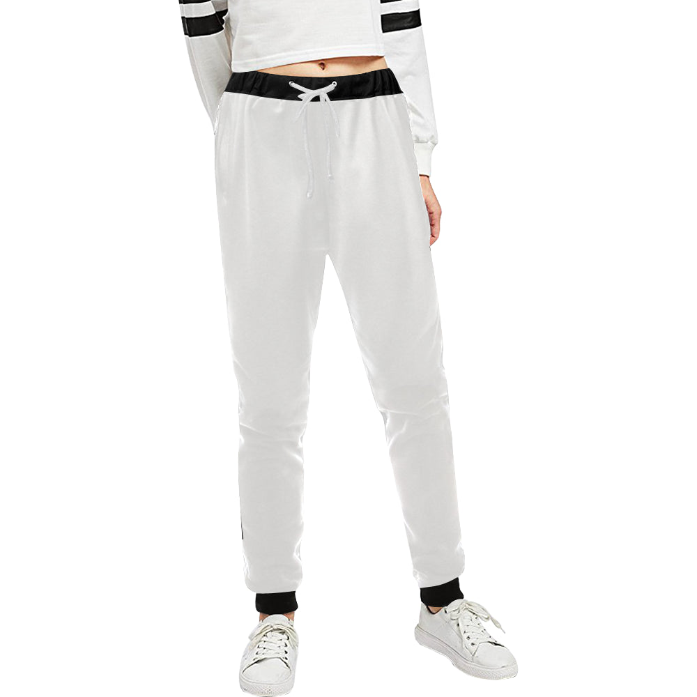 LCC BLACC BORDER WHT Women's All Over Print Sweatpants (Model L11)