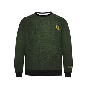 LUXURY GANG KAKI Men's Rib Cuff Crew Neck Sweatshirt