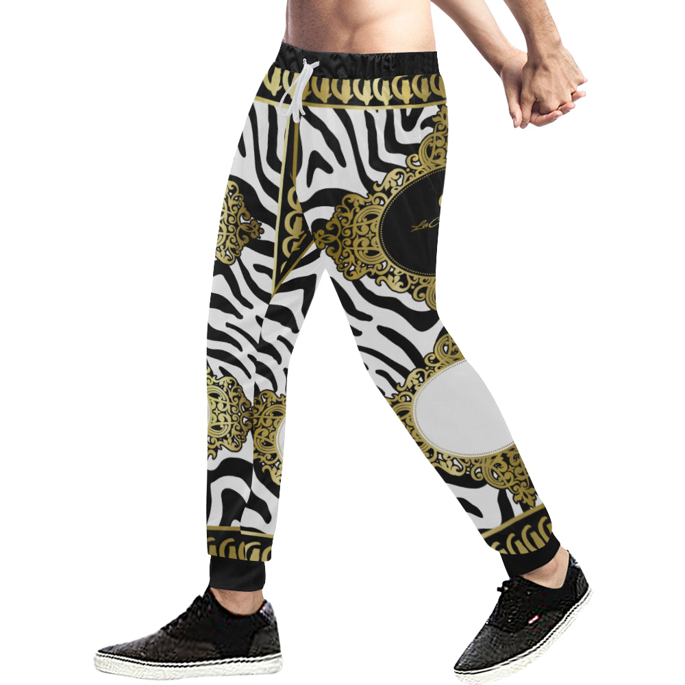 HAUTE COUTURE WHITE Men's All Over Print Sweatpants (Model L11)